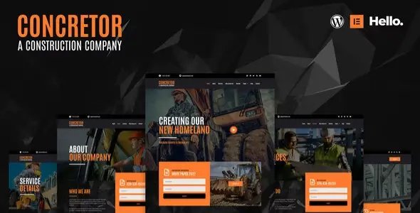 Concretor – Real Estate Construction Elementor Template Kit